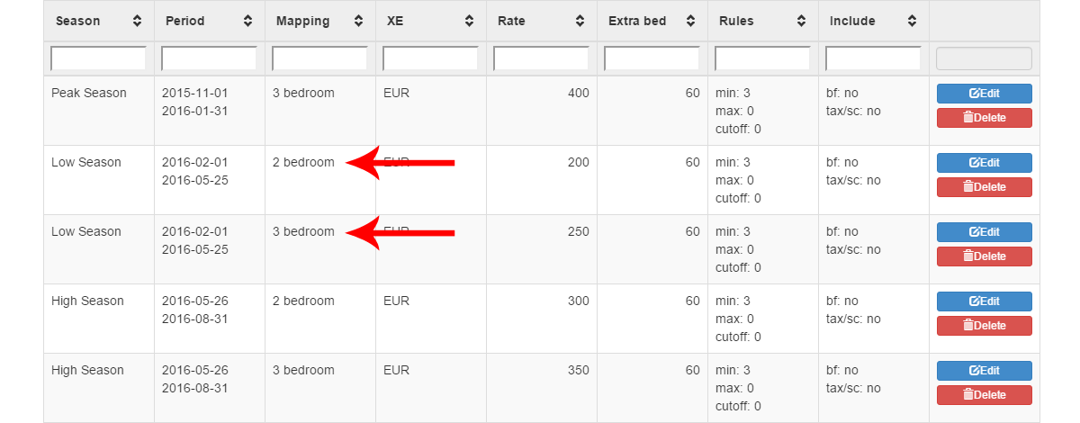 Set up dynamic rates