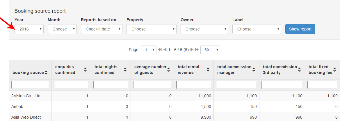 Search reports using multi criteria filter