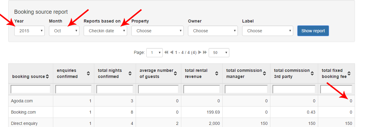 Select criteria for reporting